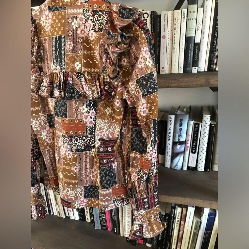 NWT Selkie The Elizabeth Blouse in Brown Pink and Black Patchouli Pattern Size S - Picture 15 of 16